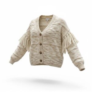 NWT Jessica Simpson Aamina Fringe Cardigan Size L (KB1)